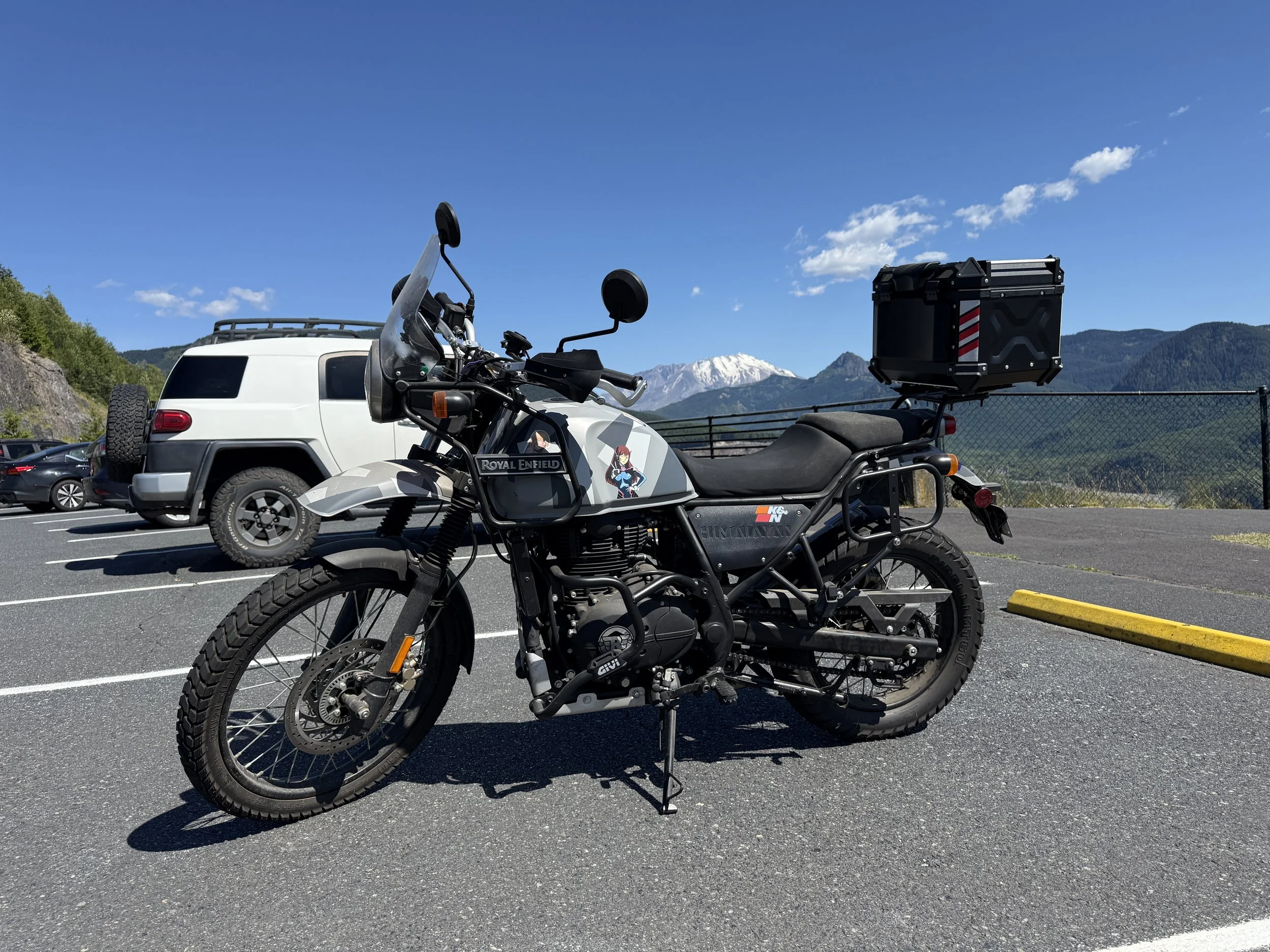Took the little Royal Enfield Himalayan for a ride out to the hills.