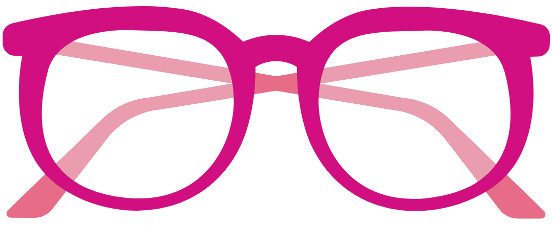 Pink glasses with black lenses