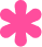 Ein pinkfarbenes, vierblättriges Kleeblatt auf weißem Hintergrund.