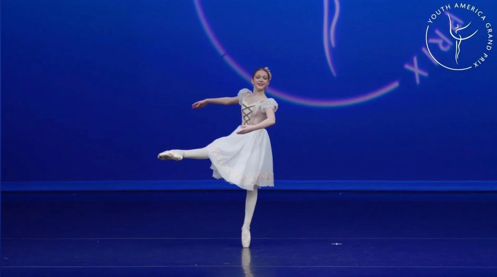 Ballet dancer performing at the Youth America Grand Prix Finals 2026.
