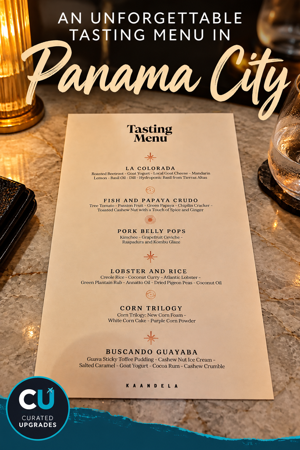 Six-course Chef’s Tasting Menu served during our dinner at Kaandela in Panama City, Panama.