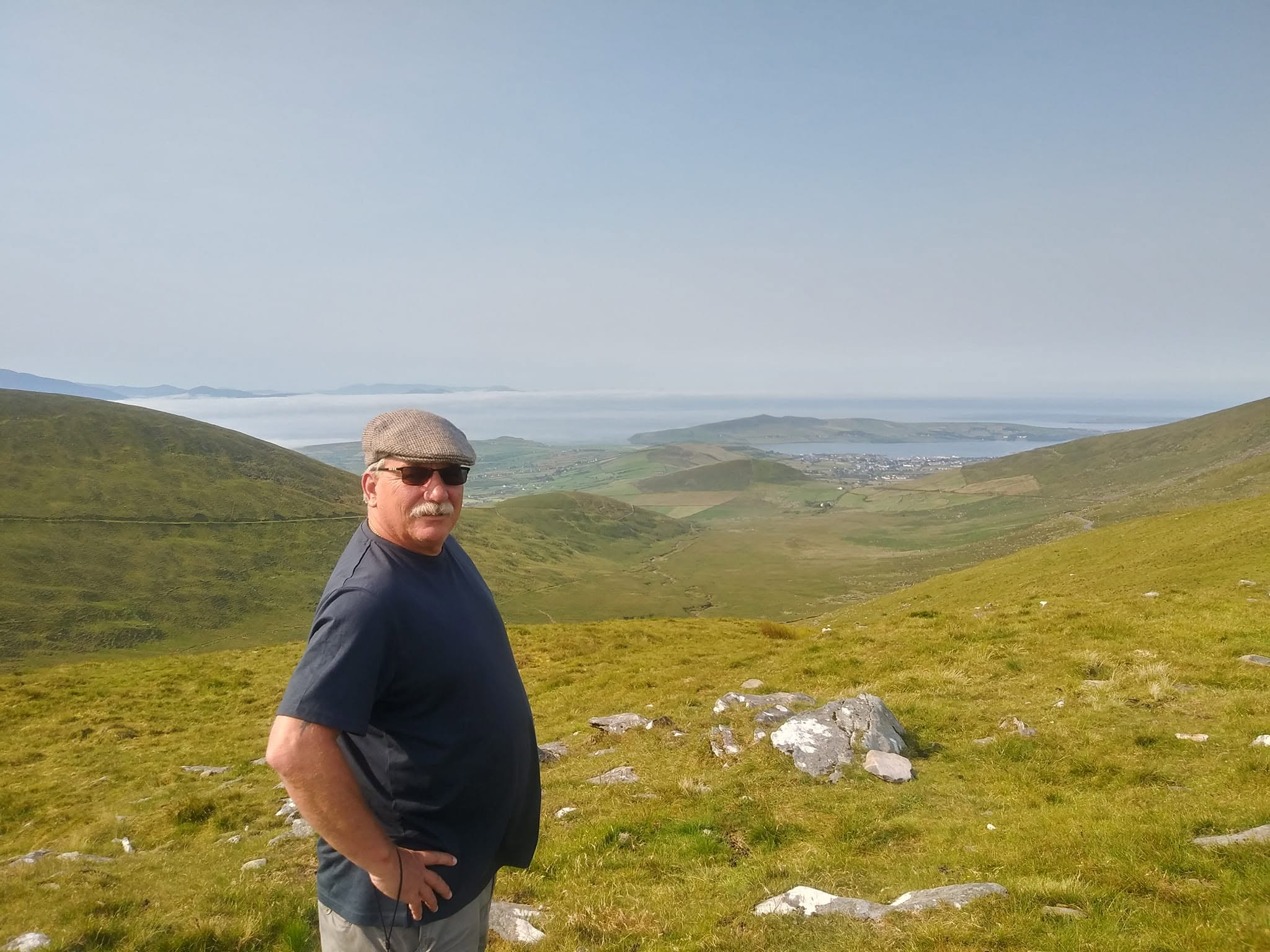 Coastal scenery and green countryside on the Dingle Peninsula in Ireland