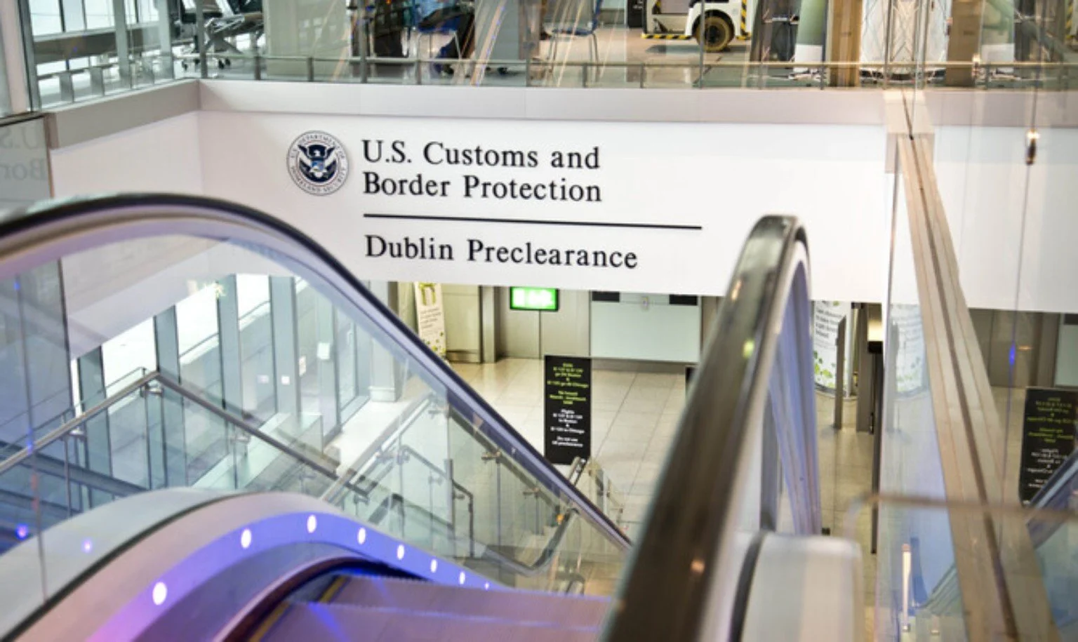 U.S. Customs and Border Protection Dublin Preclearance facility inside Dublin Airport.