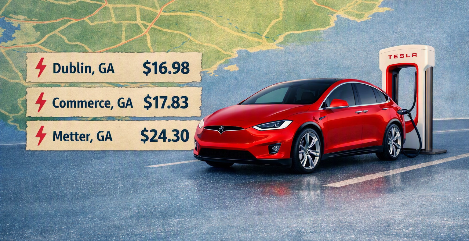 graphic showing charging costs on a 850 mile round trip in an ev