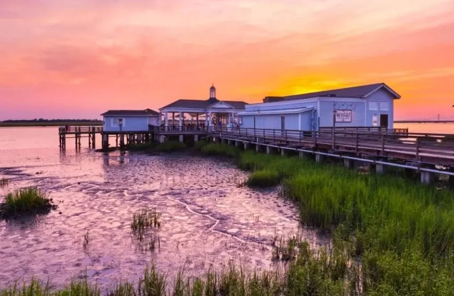 The Wharf waterfront restaurant at Jekyll Island Club Resort, where we enjoyed lunch during our October 2019 anniversary weekend.