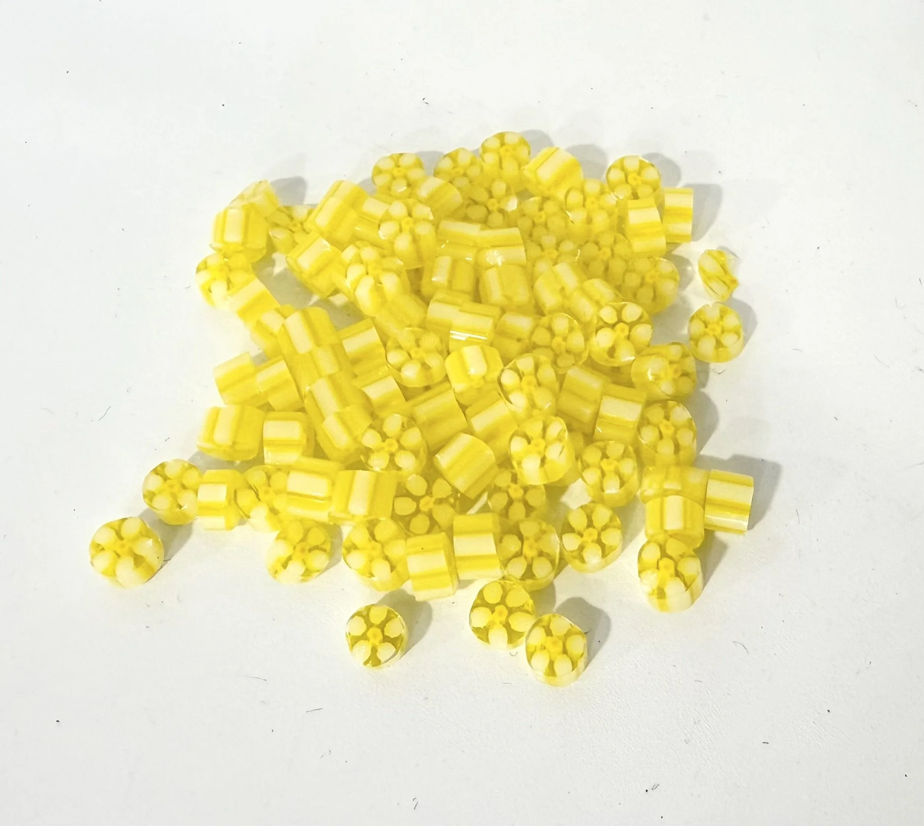 Primrose Flower Murrini, Bullseye Glass