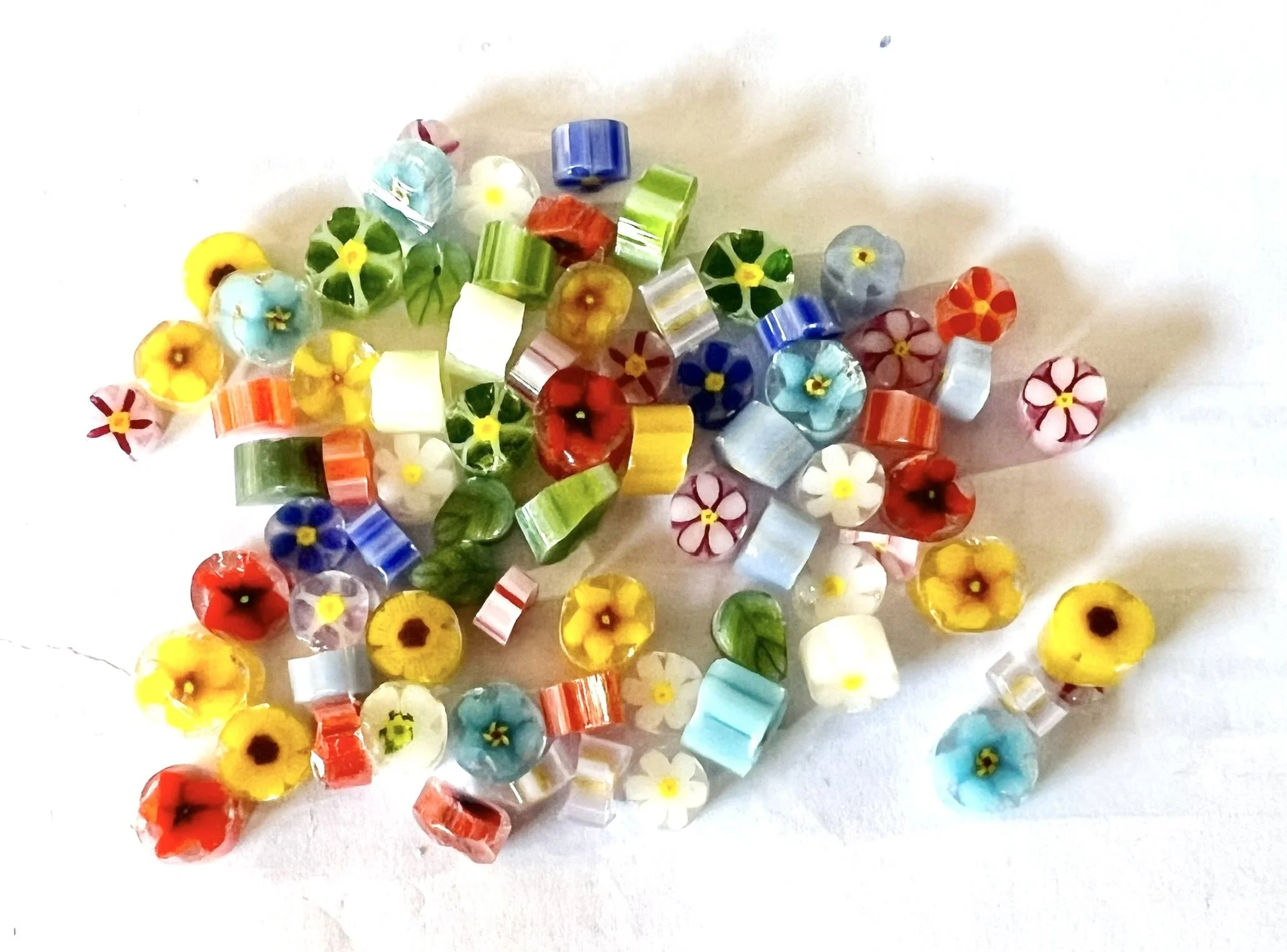 Mixed Flower Murrini, Bullseye Glass