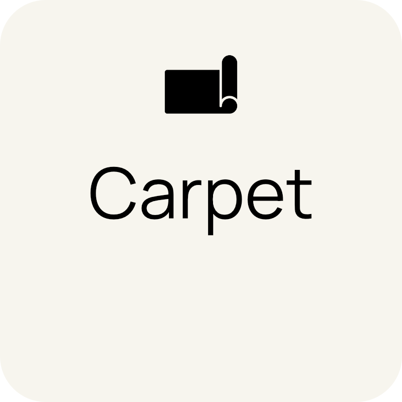Icon of a rolled-up carpet above the word 'Carpet'