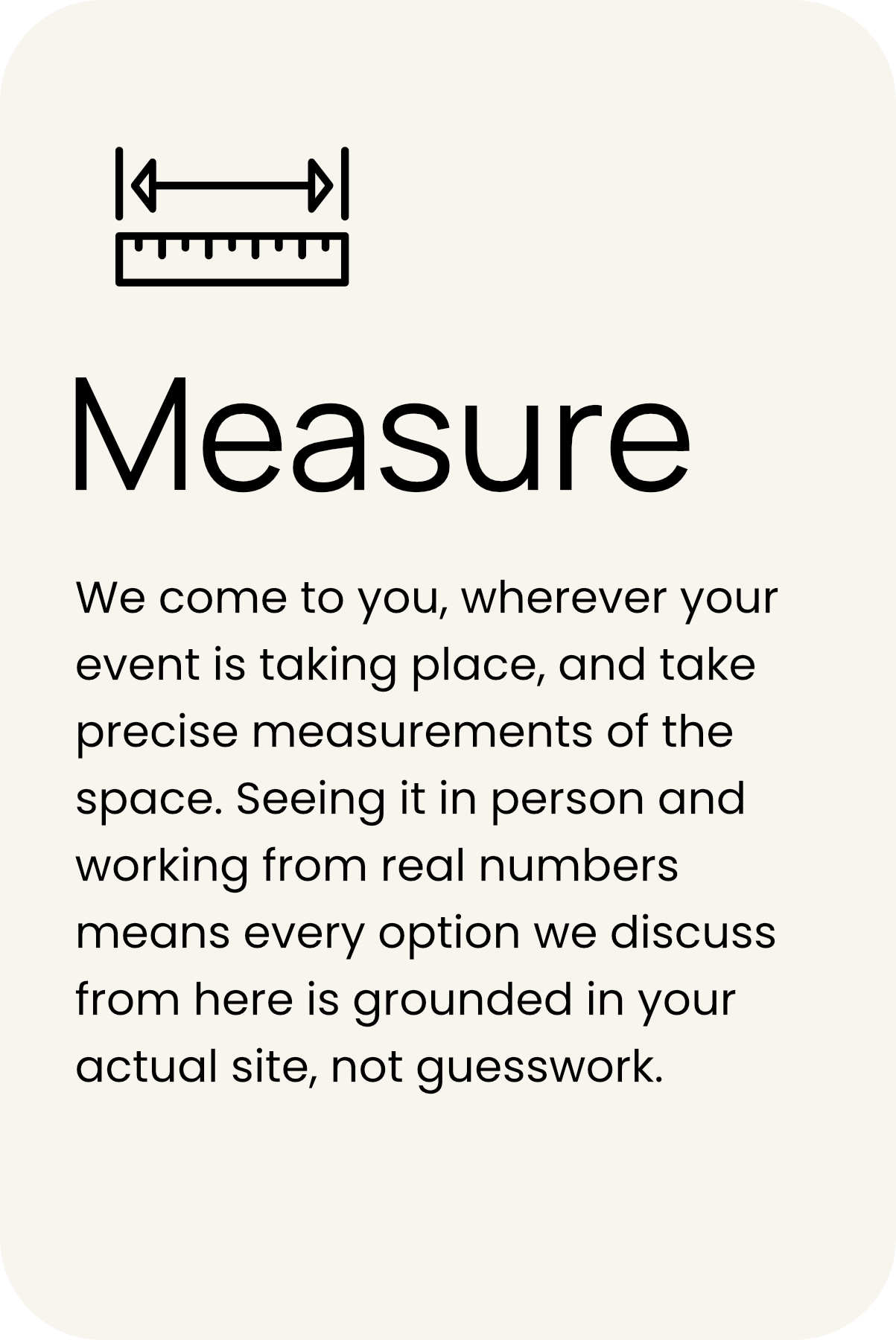 A graphic with the word 'Measure' and an illustration of a ruler with arrows indicating measurement.