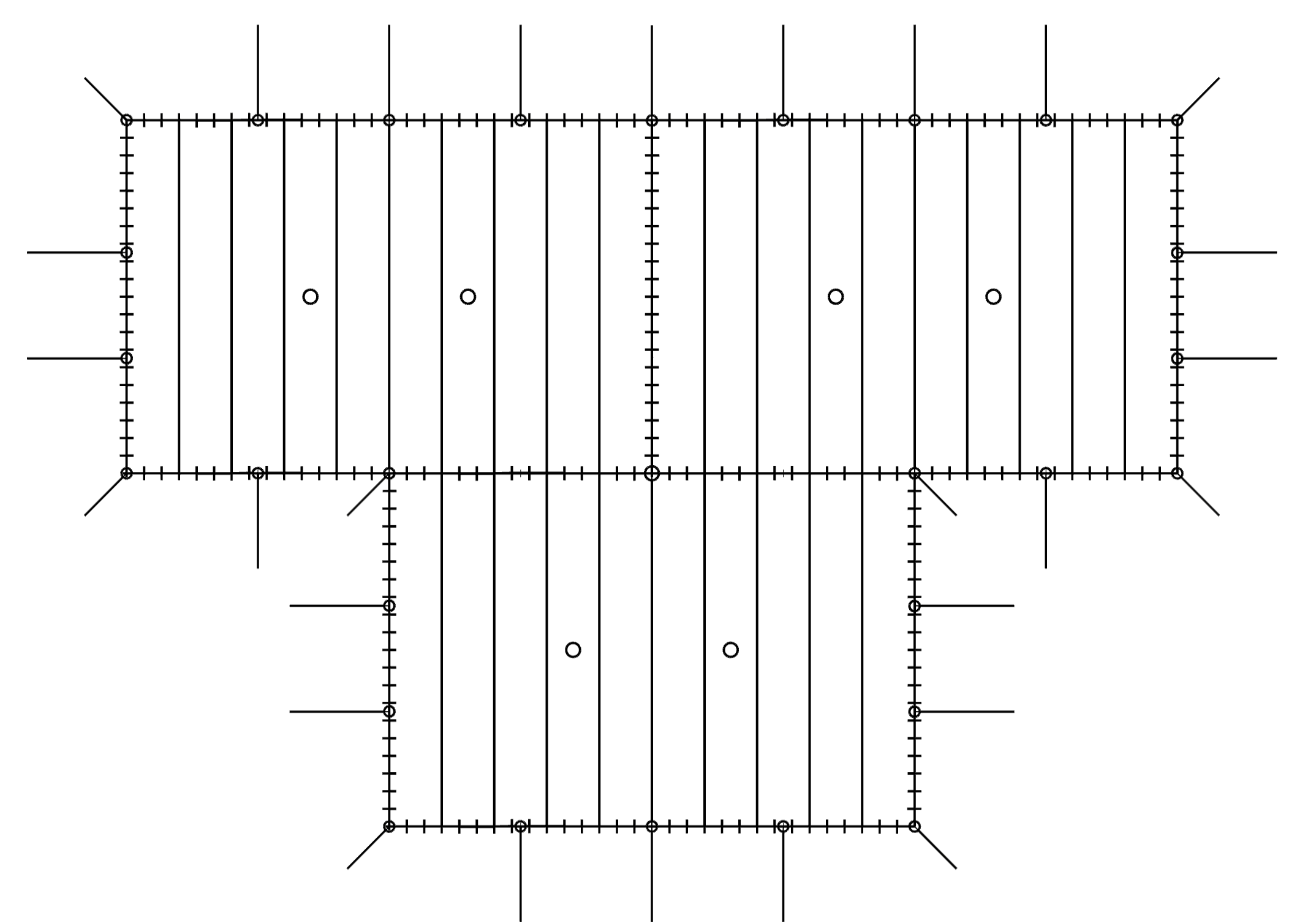 Technical diagram of a modular stretch tent
