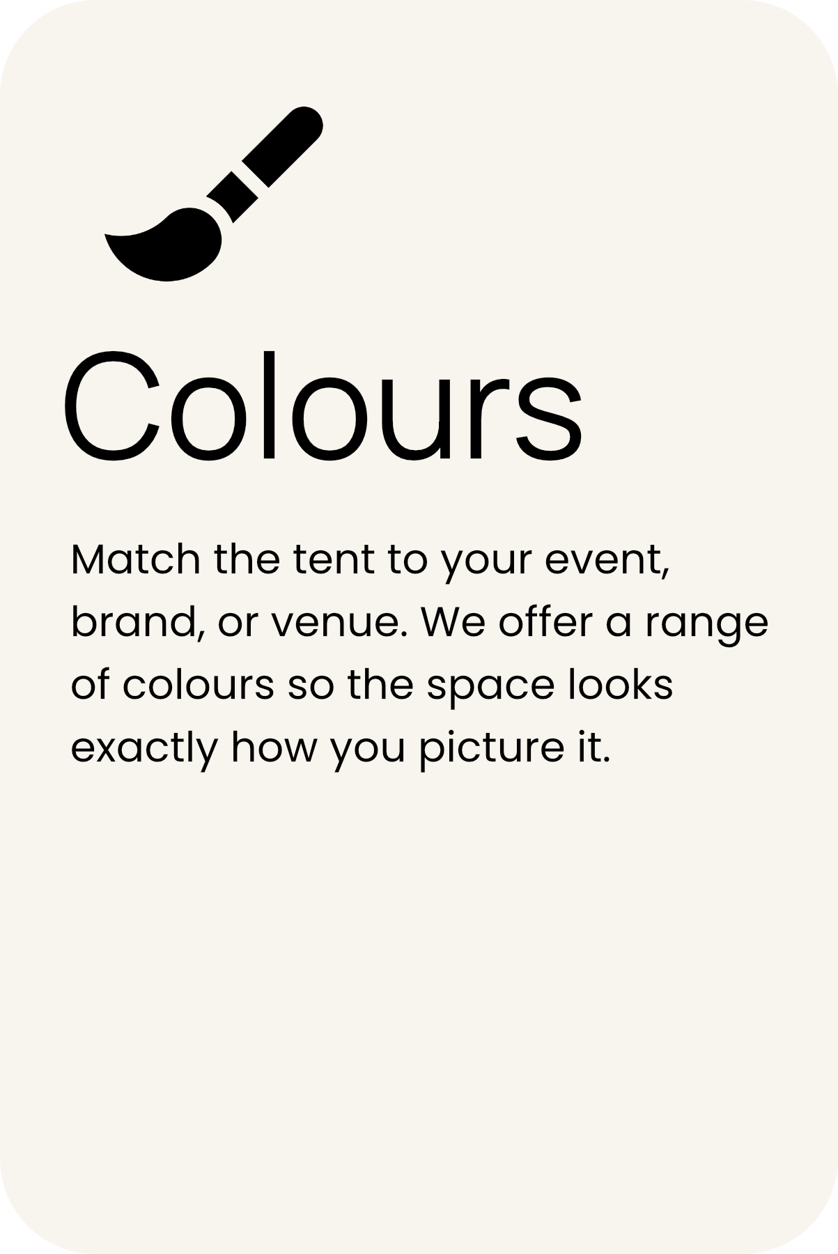A graphic with a paintbrush icon and the word 'Colours' in large font, describing a matching activity related to events, brands, or venues and a range of colors.