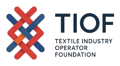Logo of the Textile Industry Operator Foundation (TIOF) with intertwined colorful threads forming a pattern.