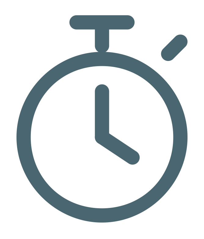 Icon of a stopwatch showing the time at 3:00