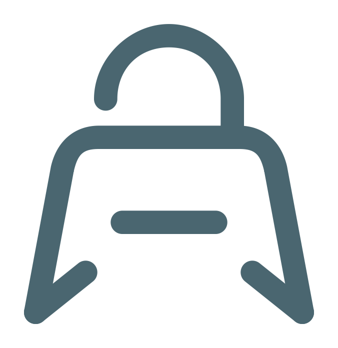 Icon of an open padlock above an anchor-shaped object.