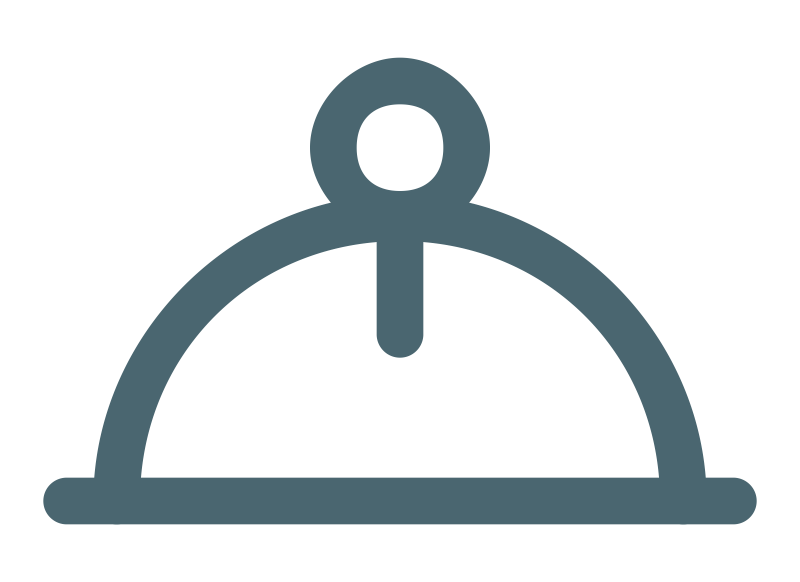 Icon of a meat dome with a timer or gauge on top.
