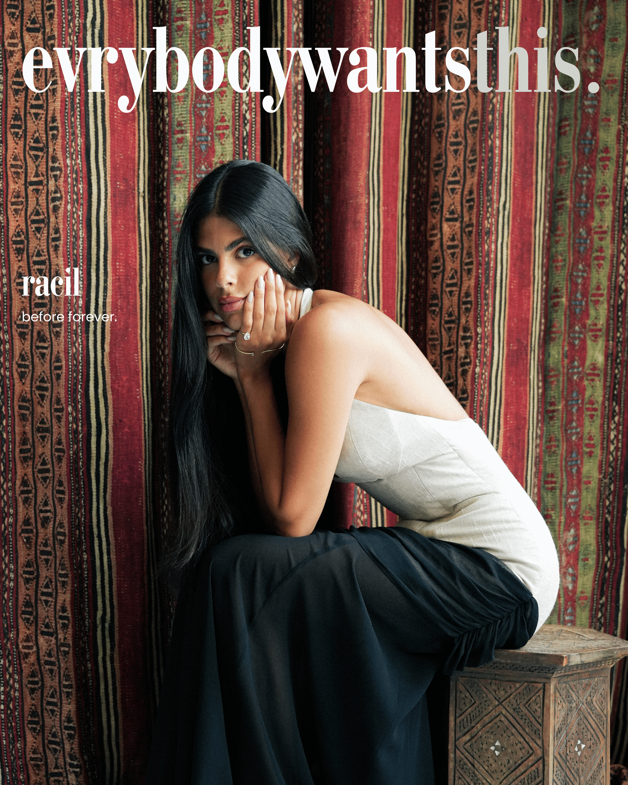 Racil wearing Sandra Mansour 