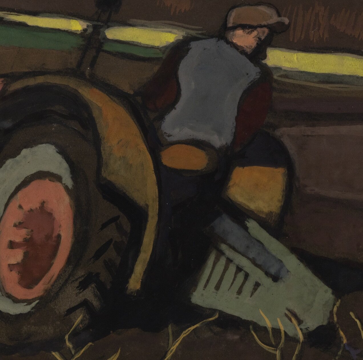 Erich Hermès (1881-1971) Travail des champs à Troinex, 1952