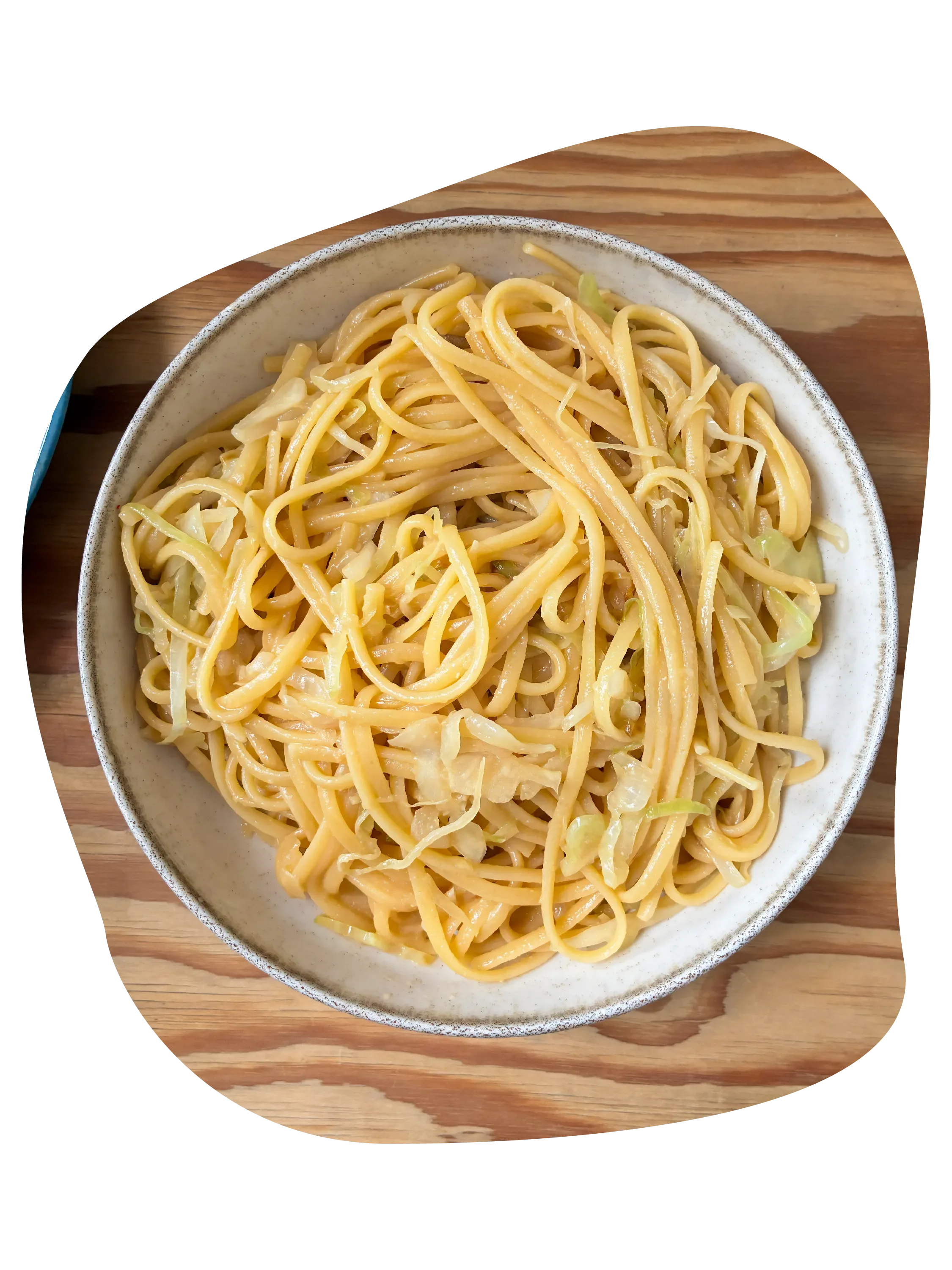 Linguini con col, mantequilla y miso