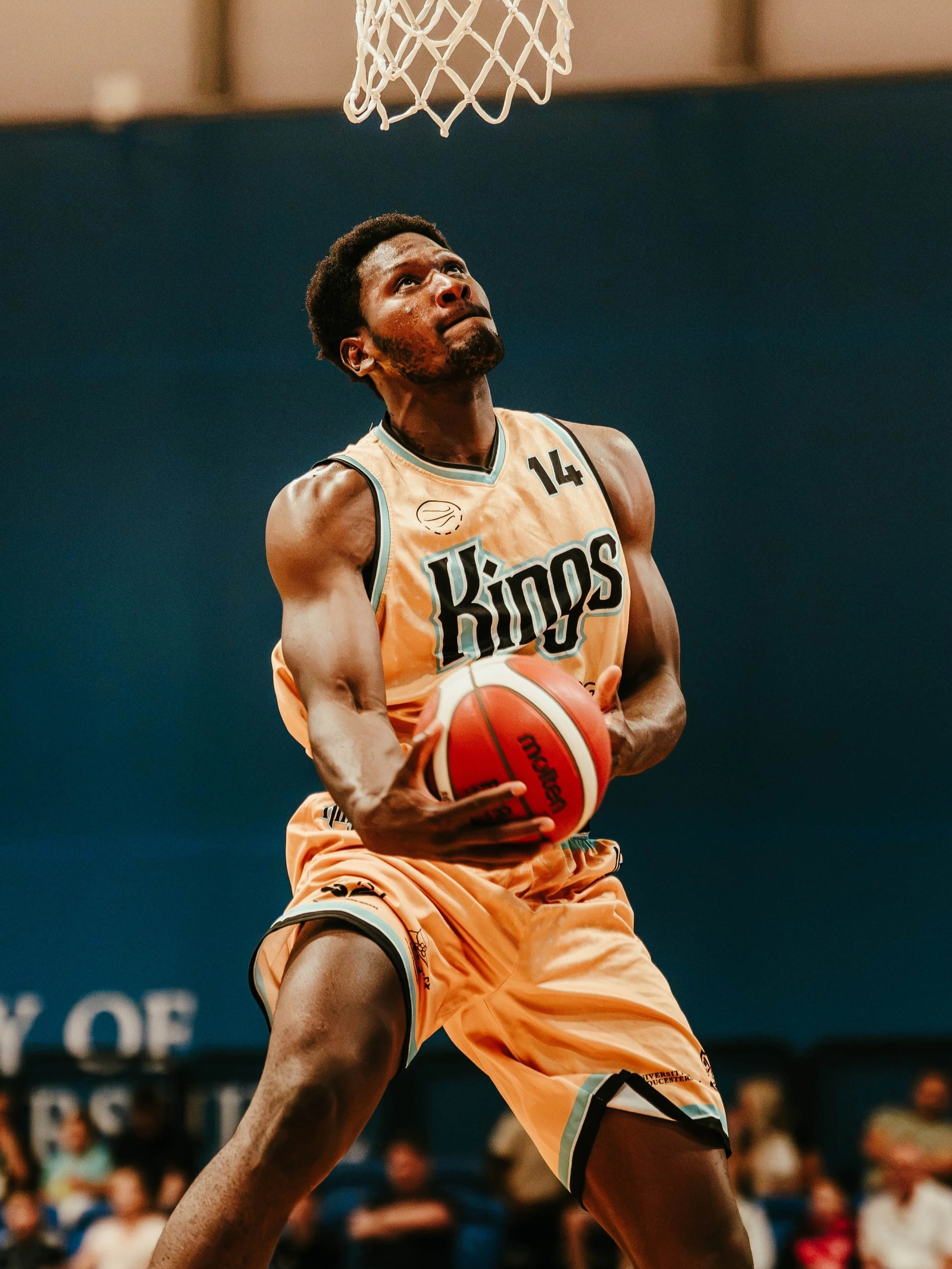 Charles Olusunmade of Gloucester City Kings Basketball vs Cardiff Met Archers