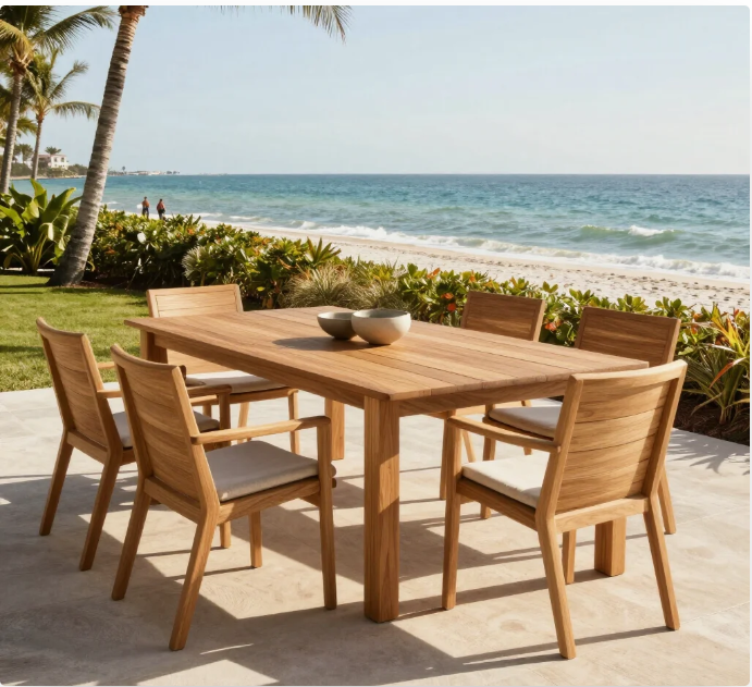 Coastal Teak Outdoor Dining Set