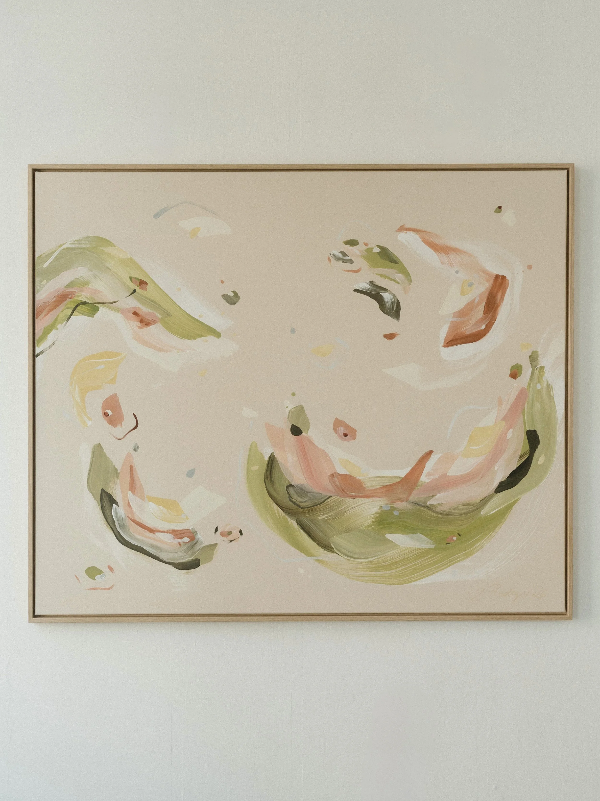 Beginning - Moving Softly, 2026. Acryl auf Leinwand, 100 × 120 cm