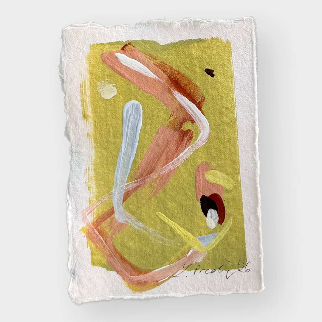 07.2026. Acryl auf Büttenpapier, 15 × 10 cm