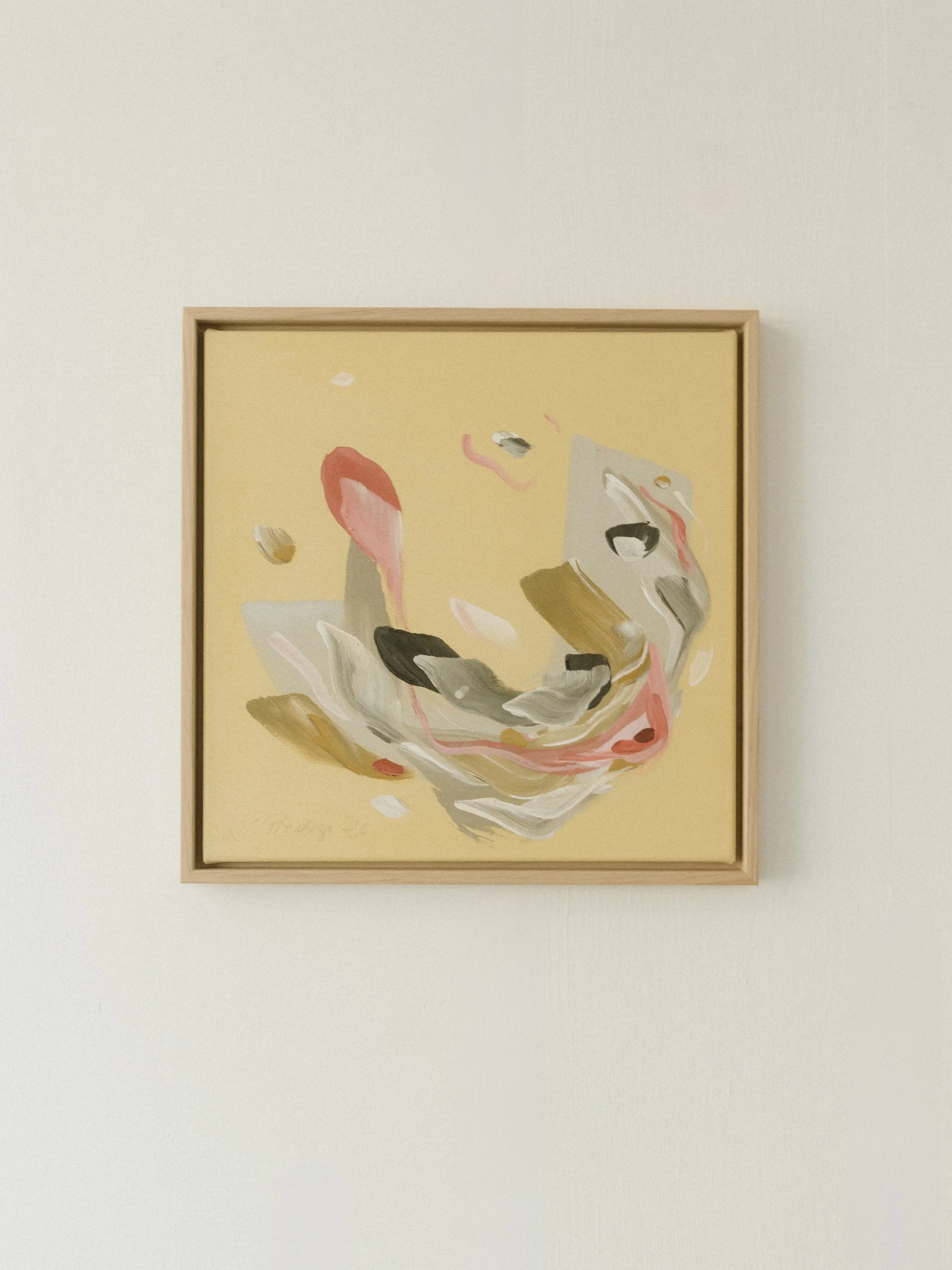 Beginning - Gentle Release, 2026. Acryl auf Leinwand, 40 × 40 cm