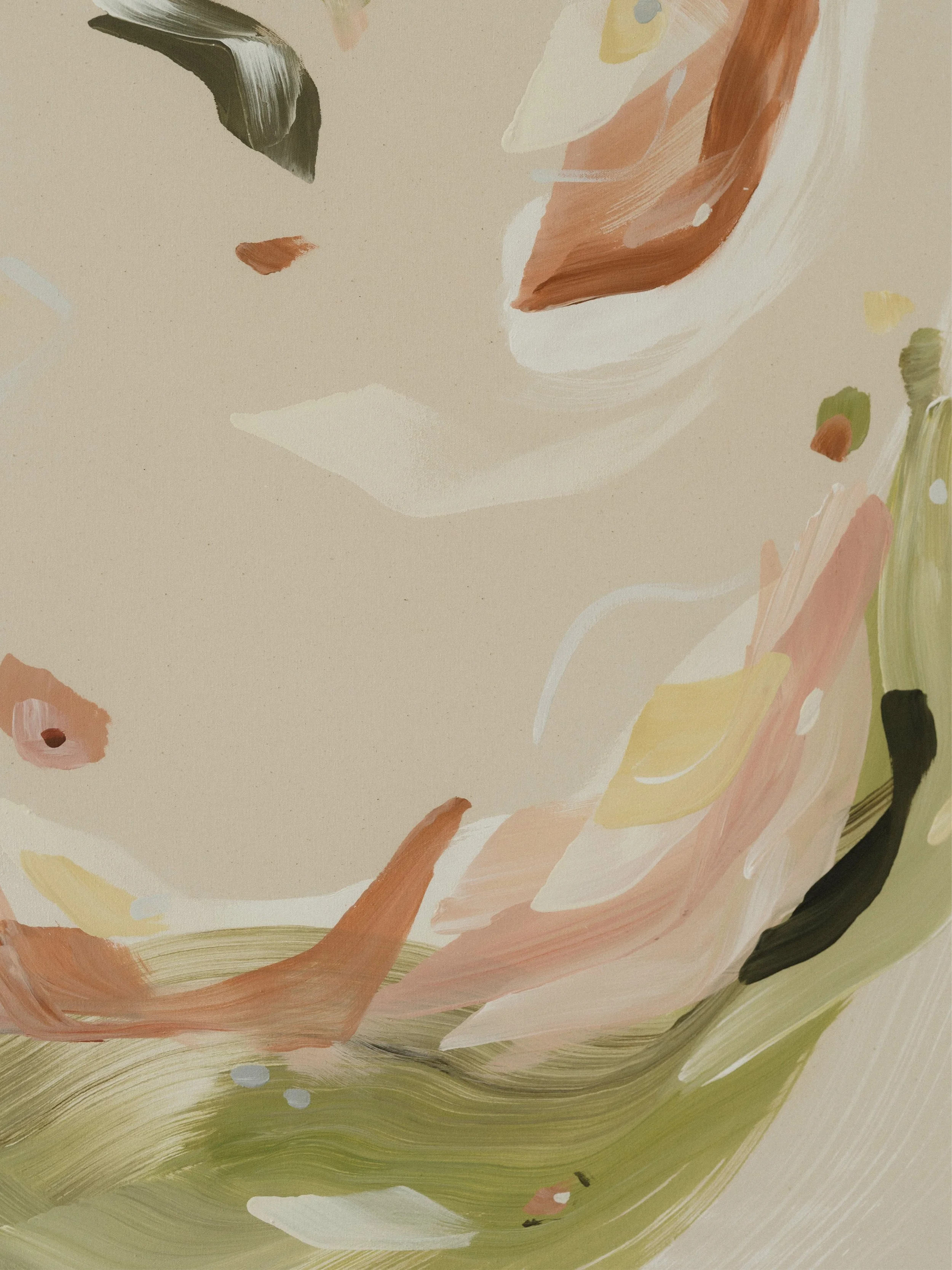 Beginning - Moving Softly, 2026. Acryl auf Leinwand, 100 × 120 cm