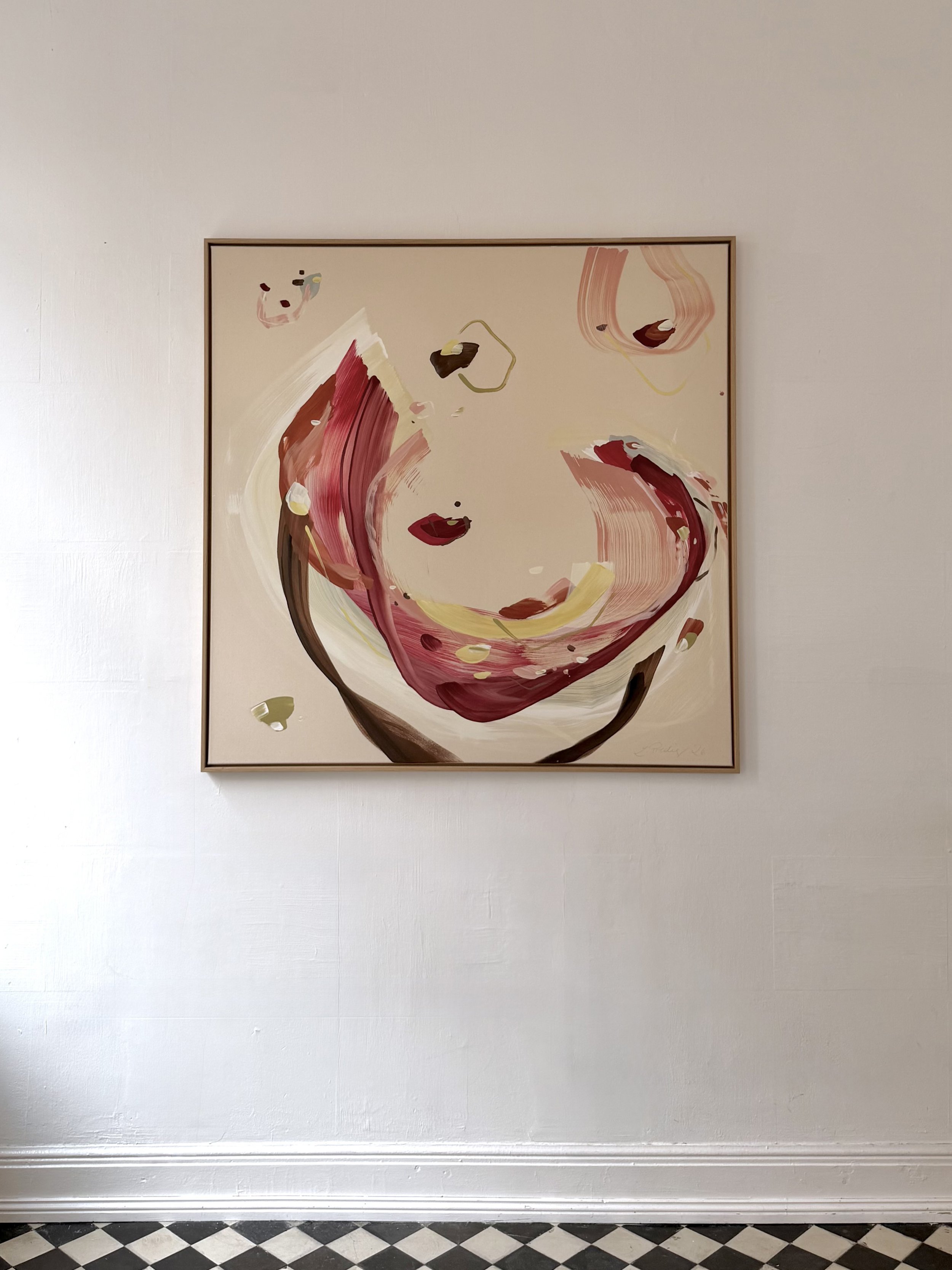 Becoming - Embrace, 2026. Acryl auf Leinwand, 120 × 120 cm