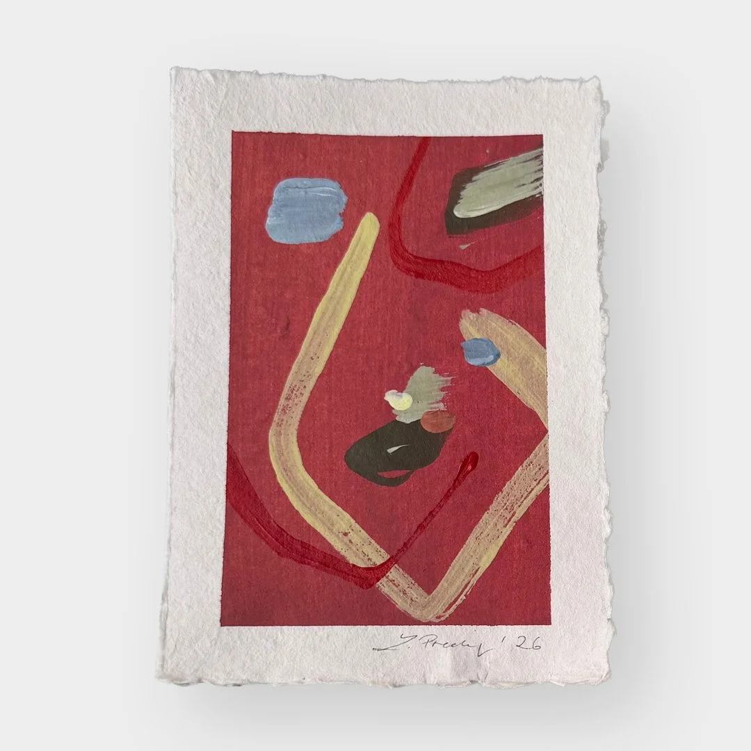 08.2026. Acryl auf Büttenpapier, 21 × 15 cm