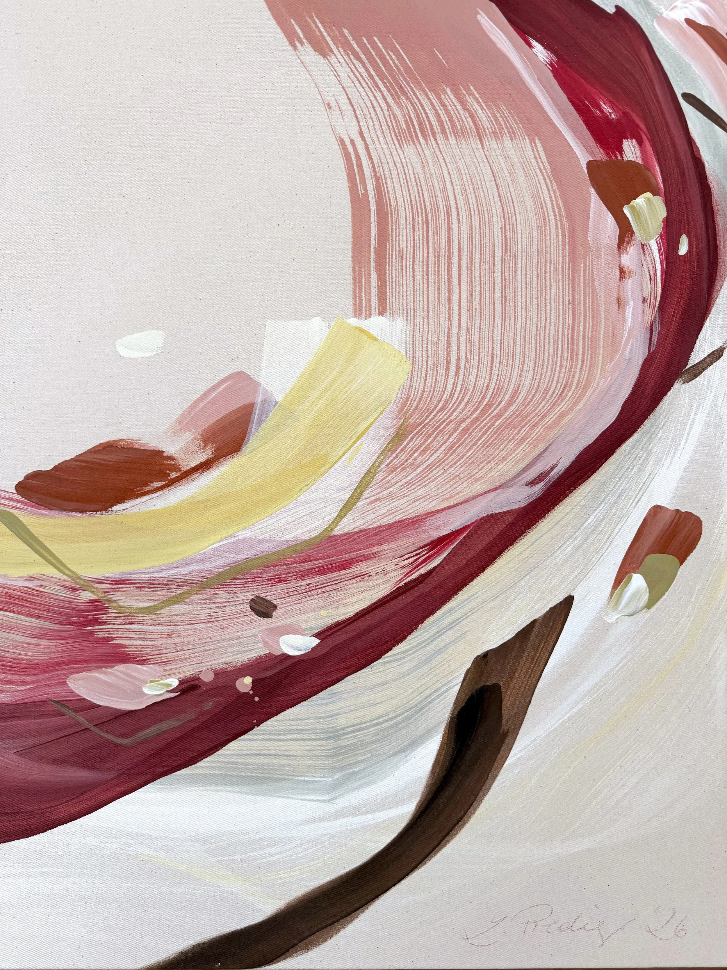Becoming - Embrace, 2026. Acryl auf Leinwand, 120 × 120 cm