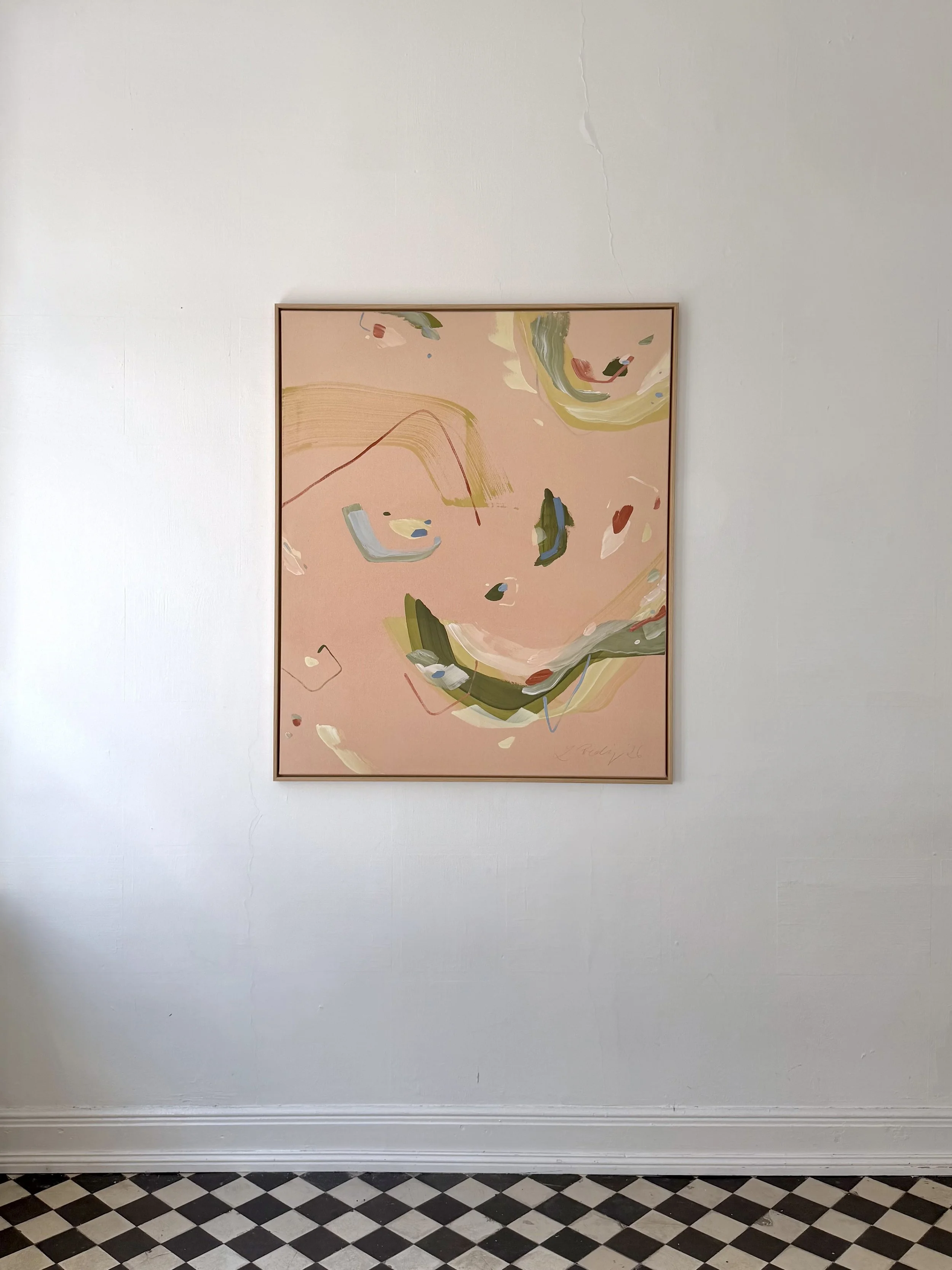 Becoming - Growing Into, 2026. Acryl auf Leinwand, 120 × 100 cm