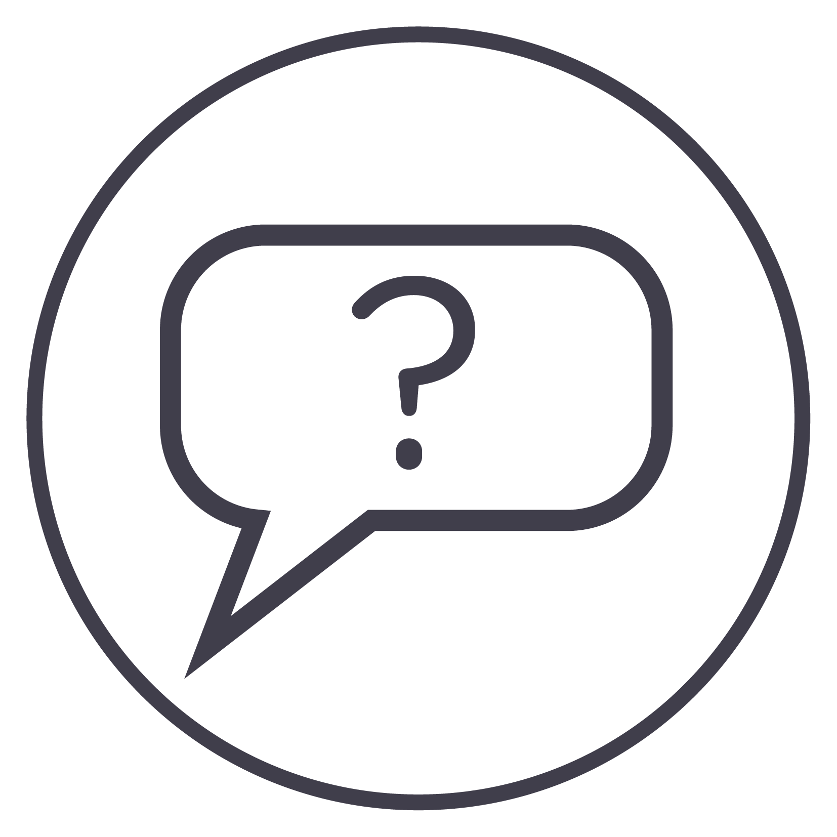 Icon with a speech bubble in the centre