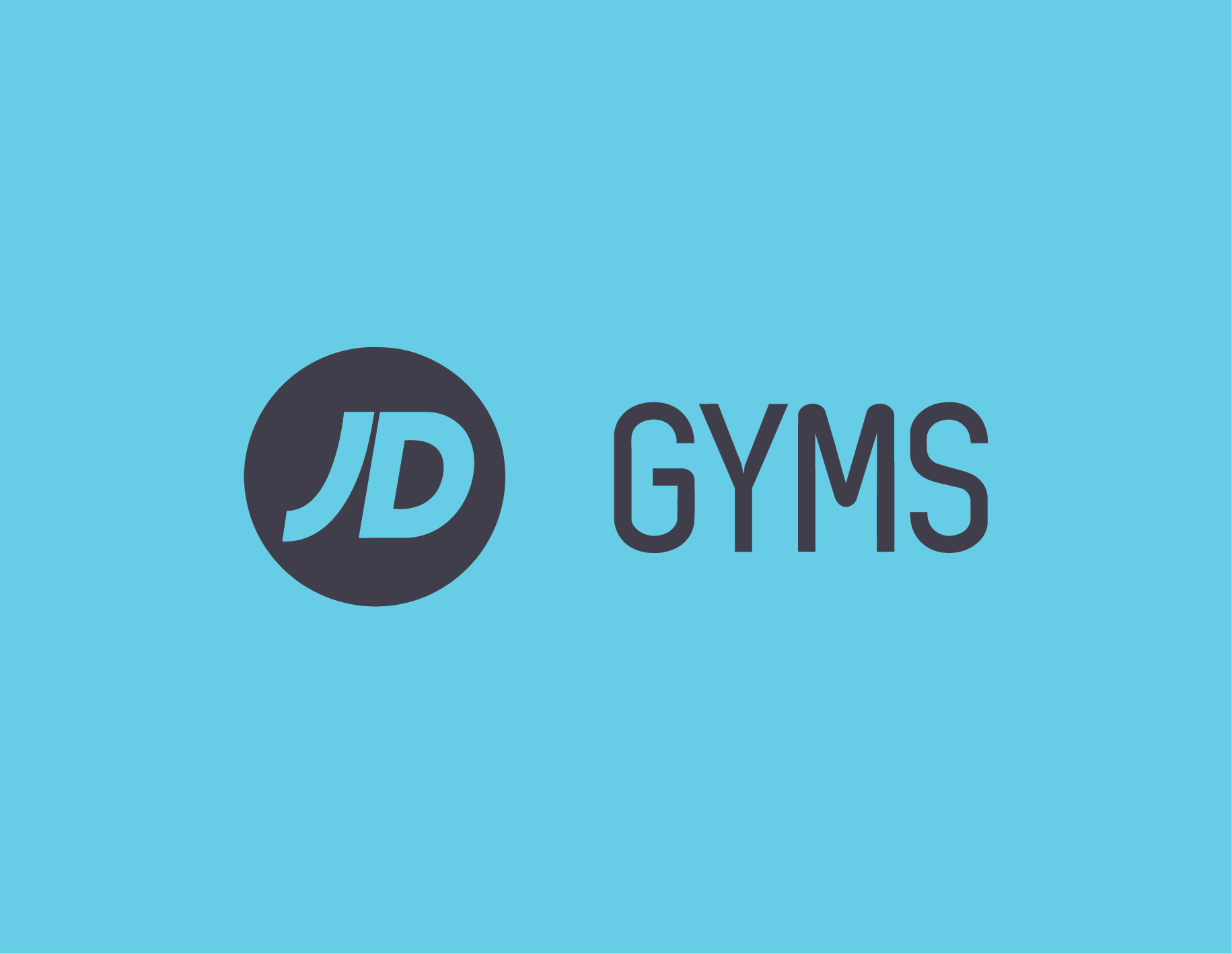 JD GYMS logo on a light blue background