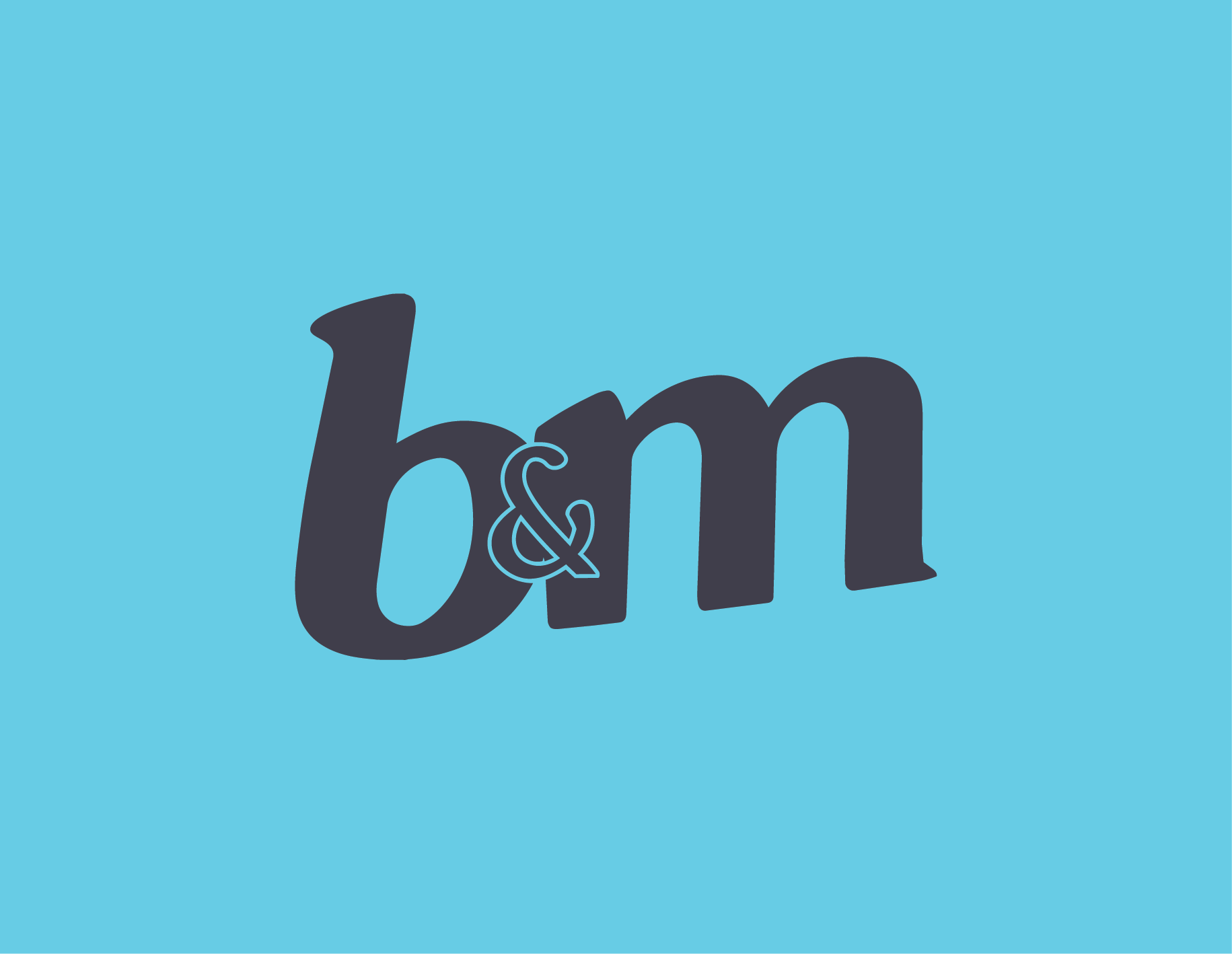 Blue background with partially visible black and blue text that reads 'b&m'.