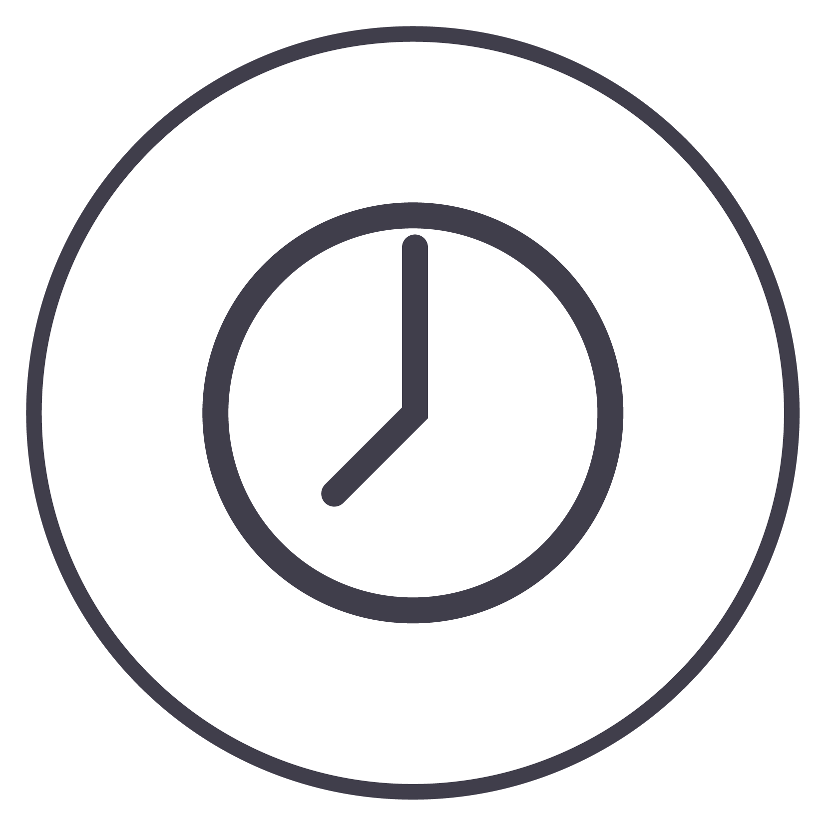 Icon of a clock displaying the time