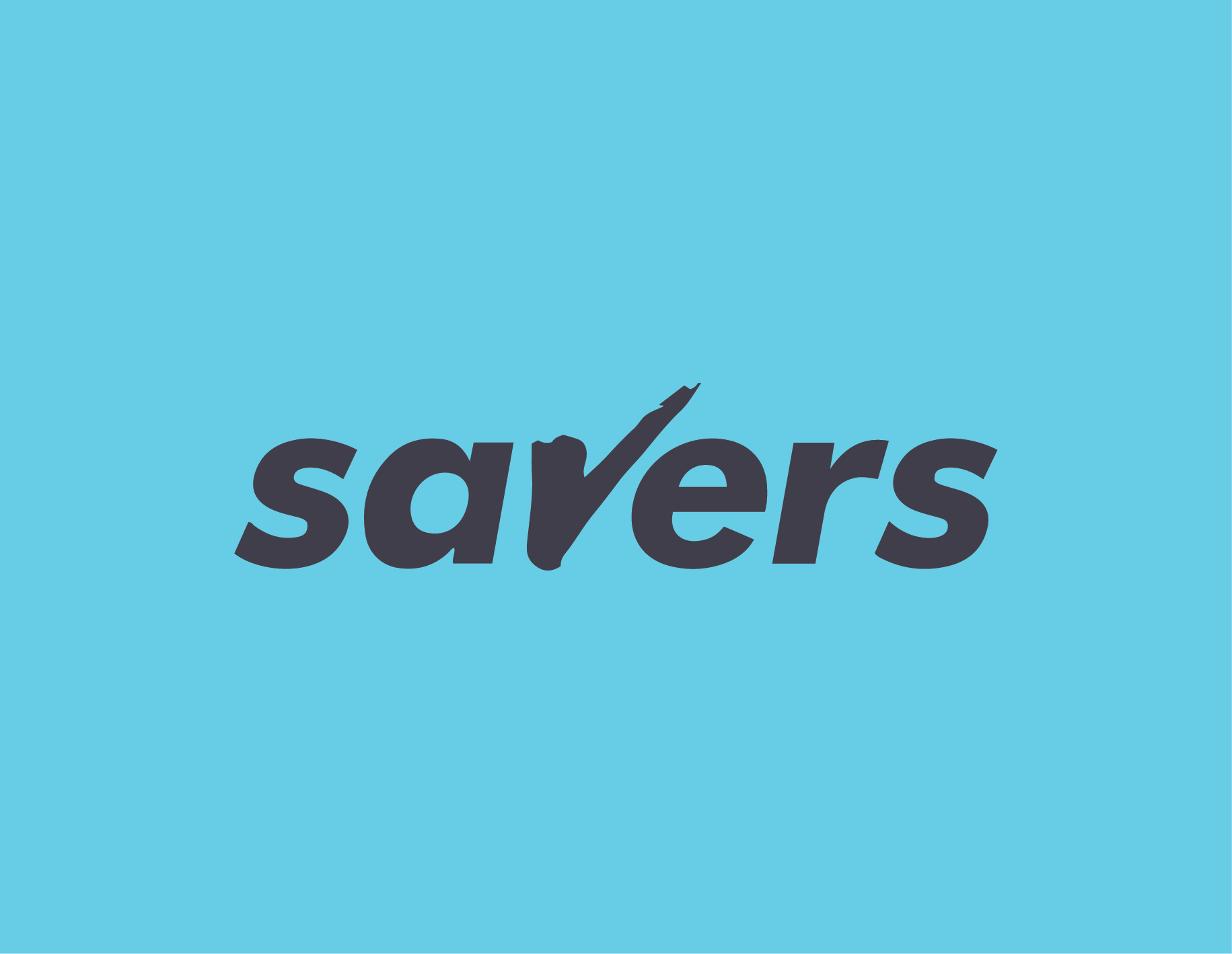 Part of a logo with the word 'sayers' in black lowercase letters on a light blue background.