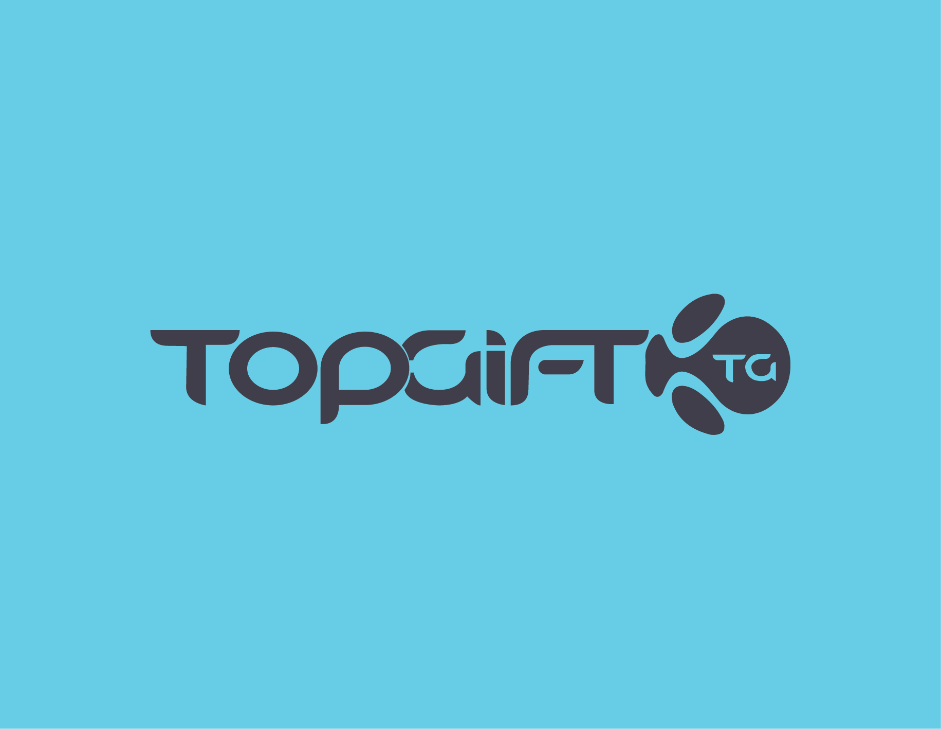 Blue background with the word 'TOPSIRT' and a small 'ta' with a shoe icon integrated into the text.