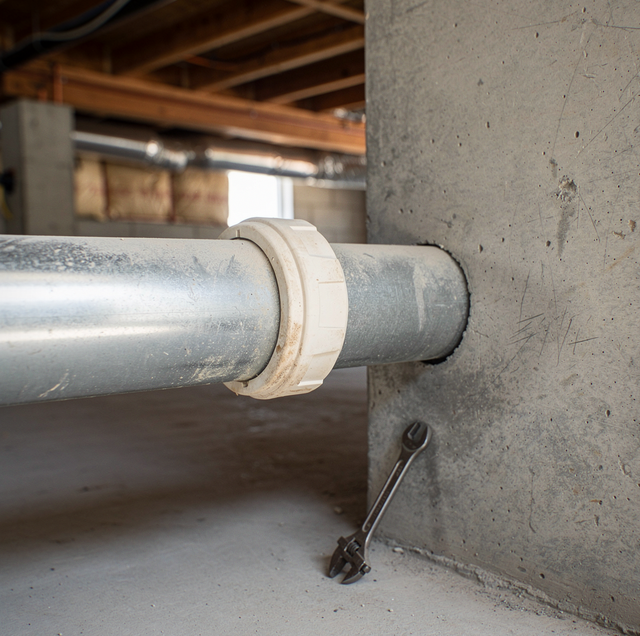 epoxy lined copper pipe beside newly installed PEX repipe