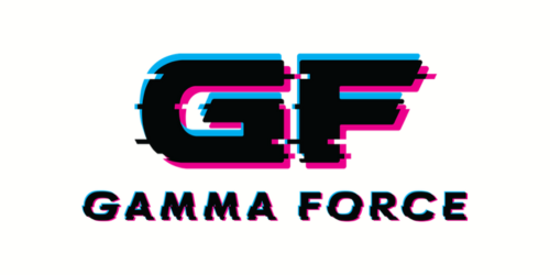 Logo of Gamma Force with stylized letters 'GF' and text 'GAMMA FORCE' below.