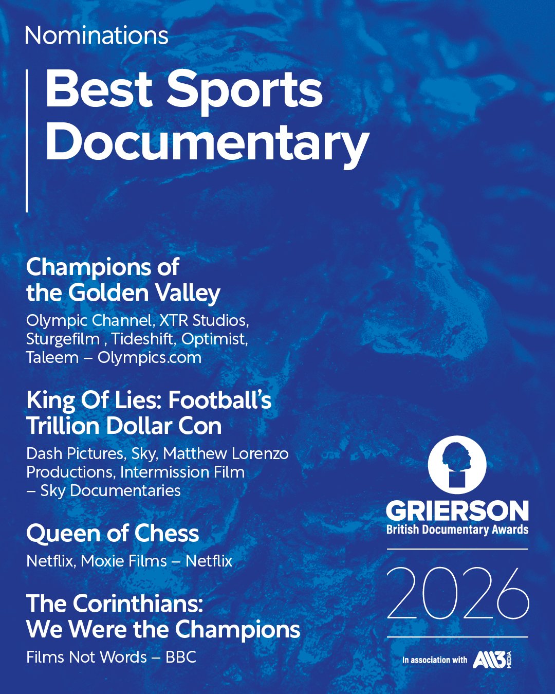 Grierson Best Sports Documentary Nominees poster