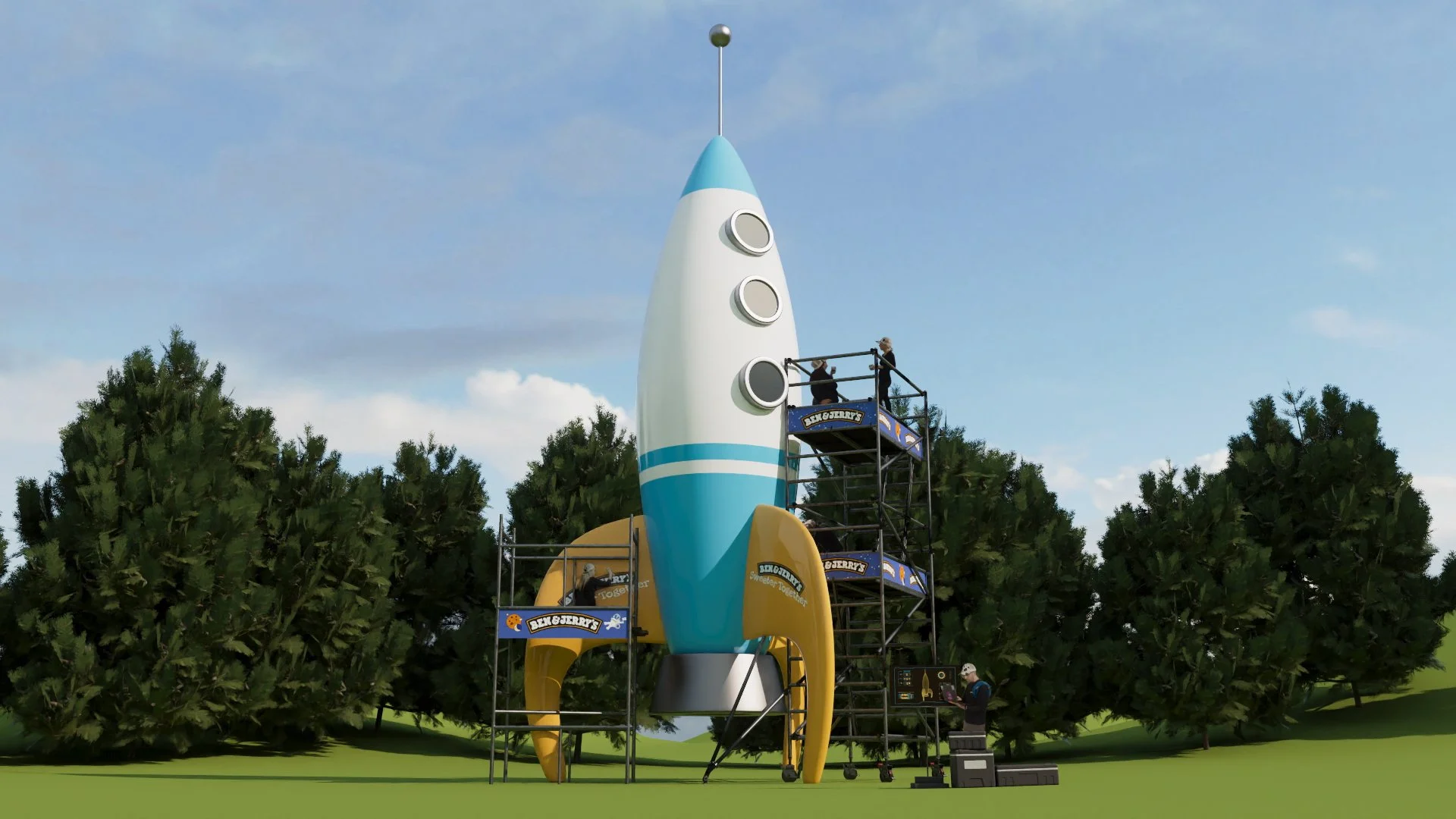 Workers preparing Ben & Jerry Rocket