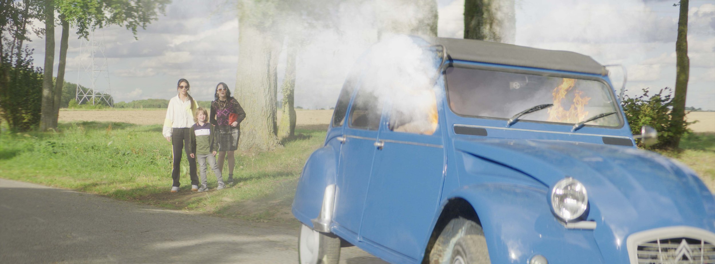 Brassic car on fire