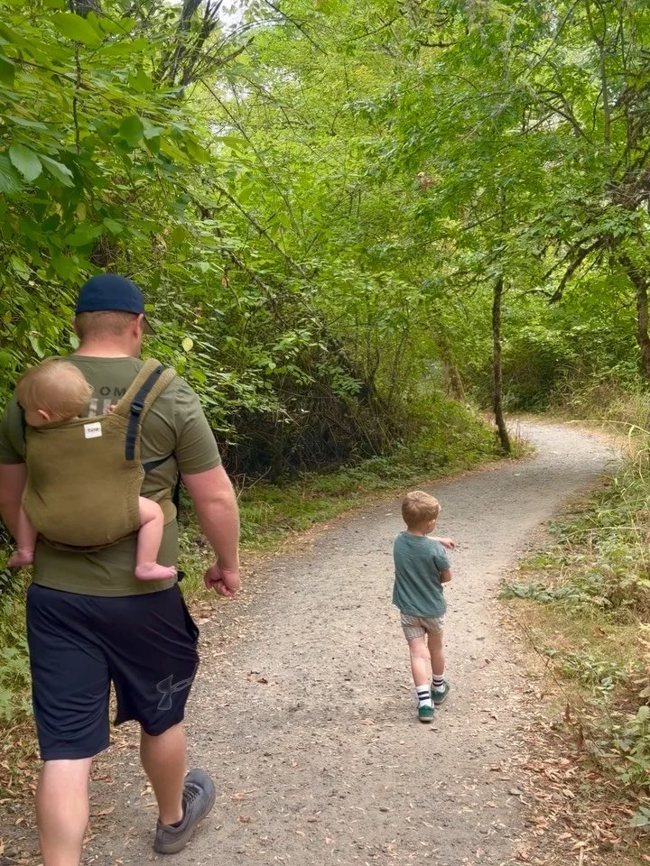 I want my boys to remember childhood as a time seeped in communion with the Earth. 🌲🦋 The scent of moss and tree bark in the morning, the crunch of pine needles under their feet, the dreamy dewy ferns, and little fairy dwellings to be the hallmarks