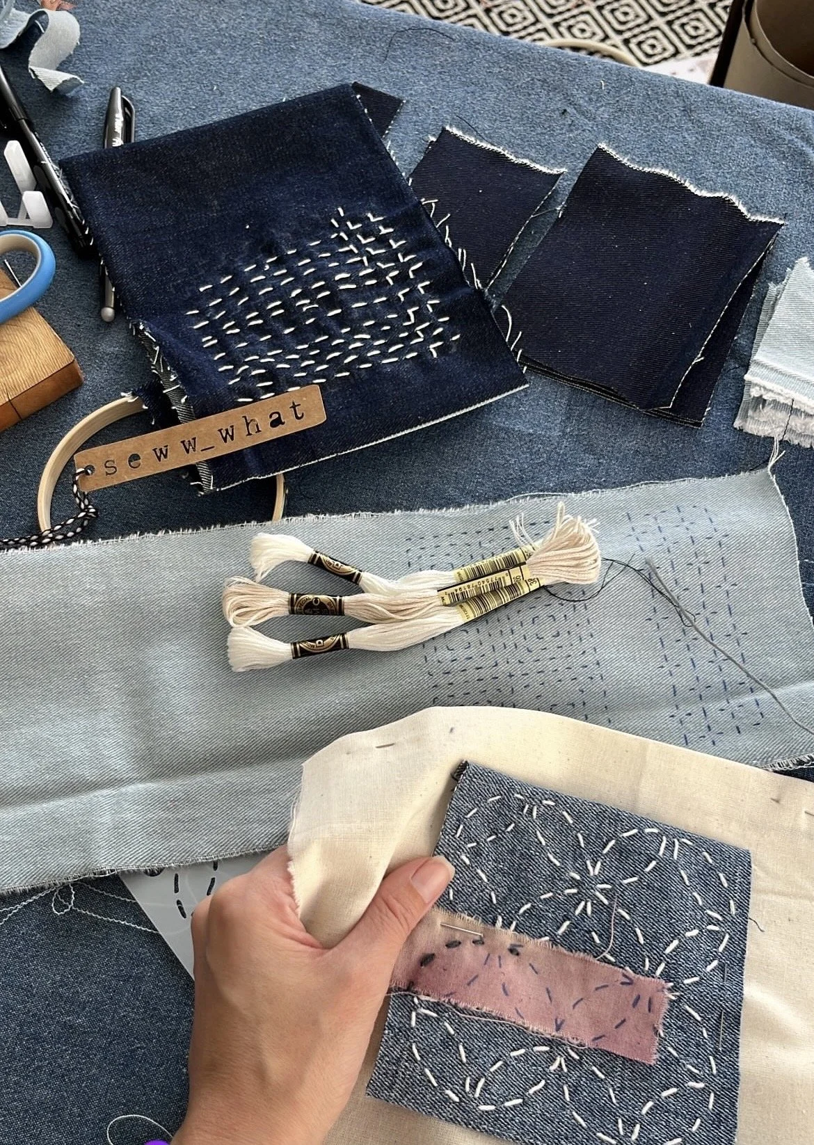 boro sashiko style mending workshop