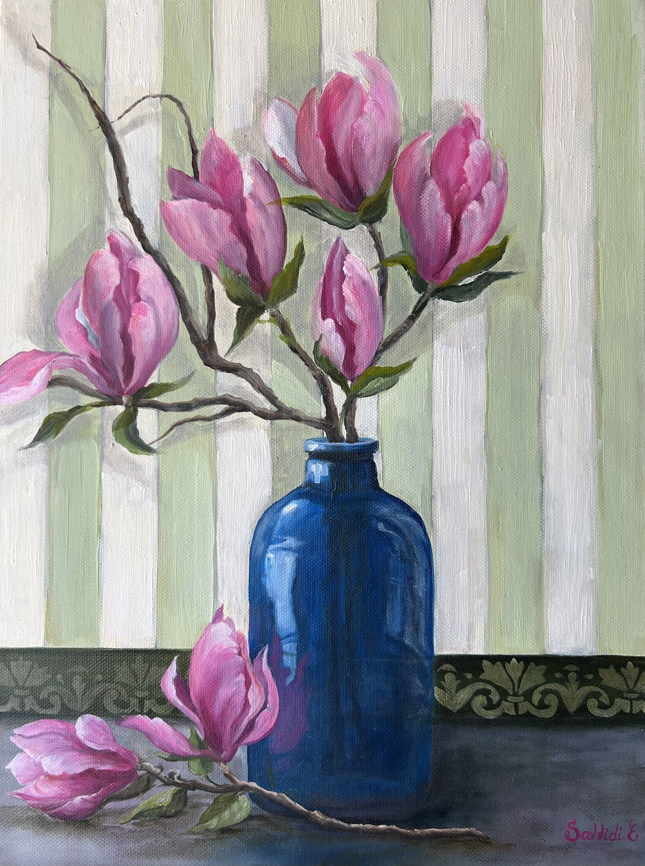 Magnolias in Cobalt