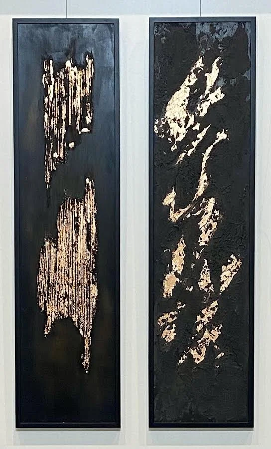 Black with copper leaf