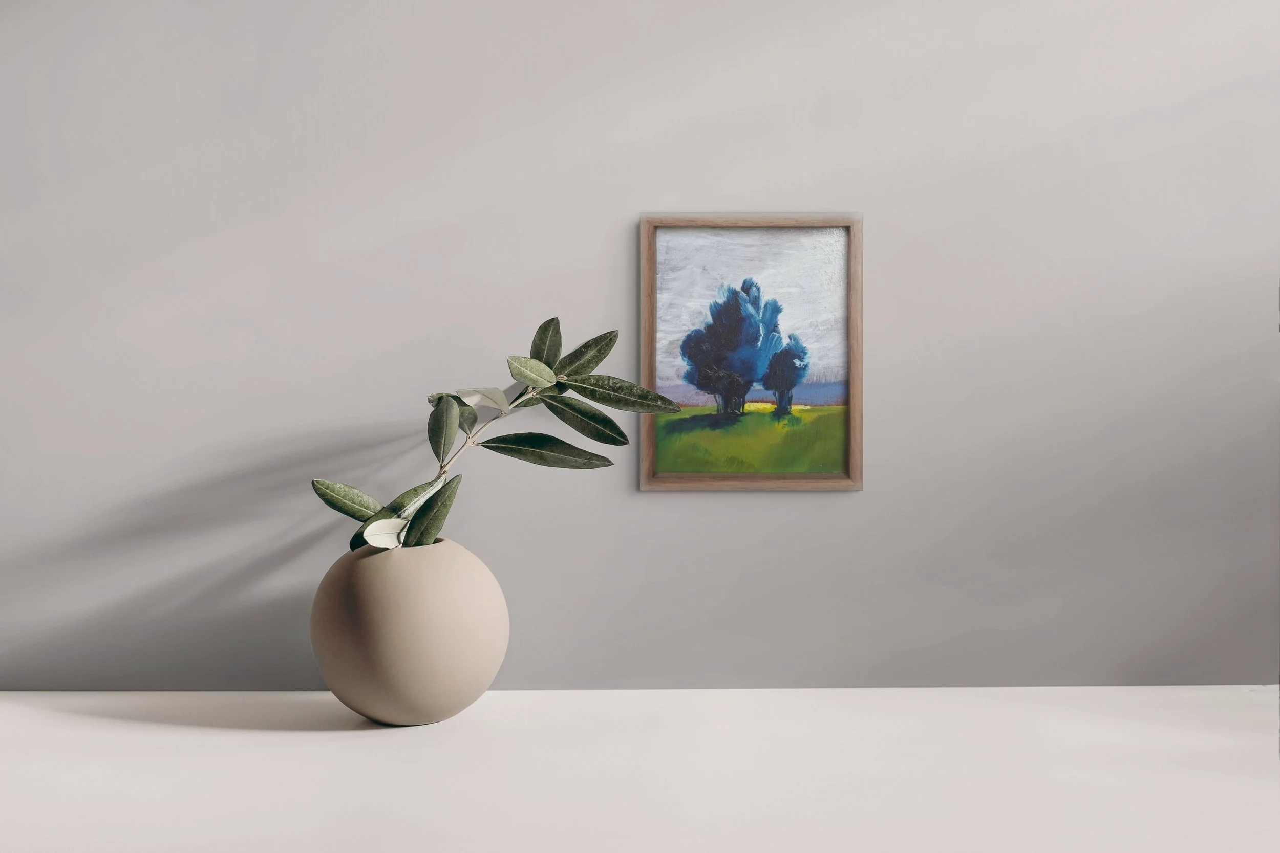 Small blue trees