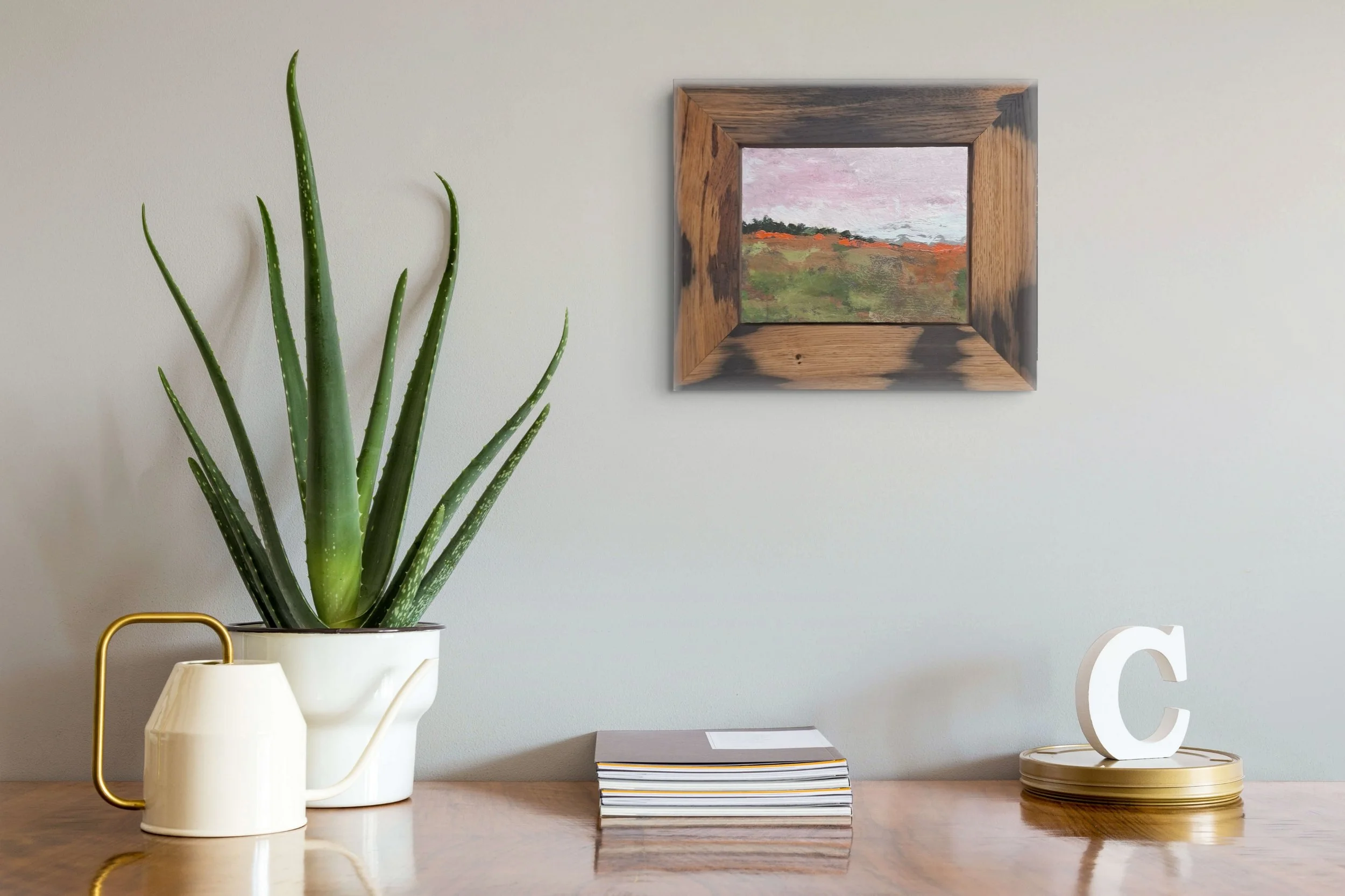 Landscape with orange treeline
