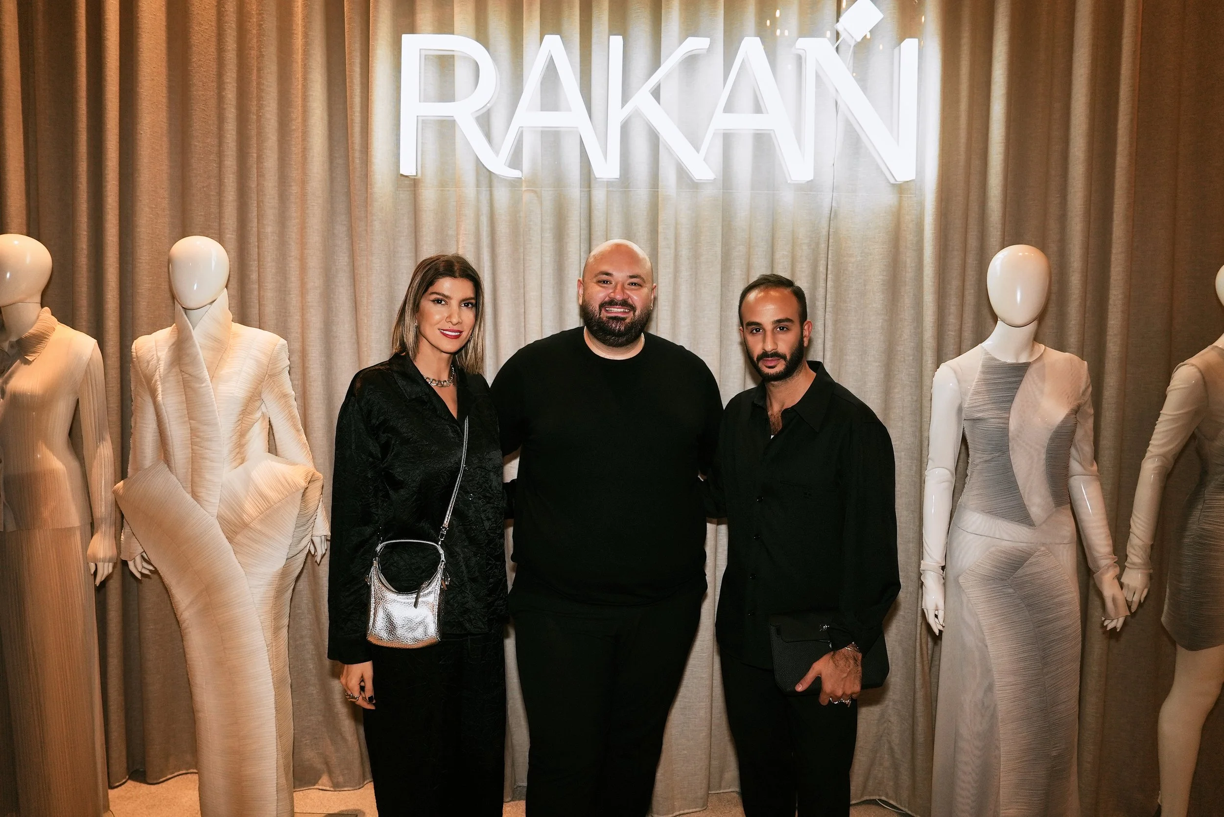 Editor in chief Cynthia Kattar & Fashion Director Jeff Aoun at Rakan Shams Aldeen Dubai event
